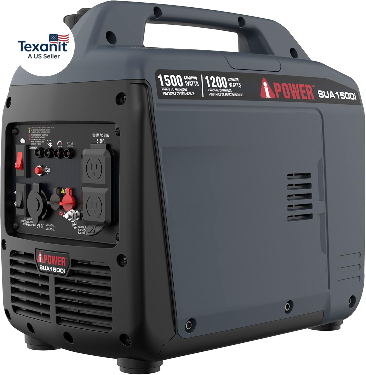 1500 Watt Portable Quiet Inverter Generator Gas Powered, Small Ultra Lightweight
