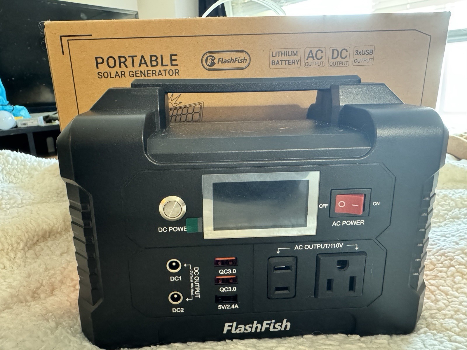 FlashFish Portable Solar Generator Lithium-Ion AC/DC/USB Multifunction