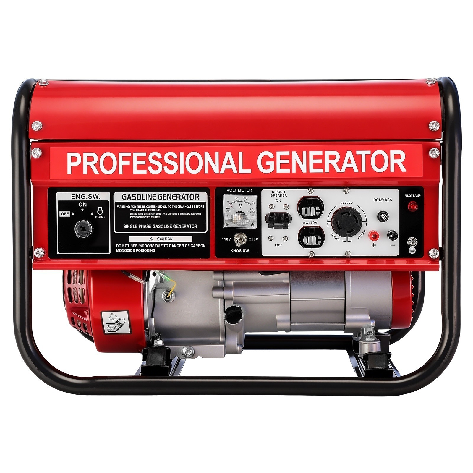Quiet Inverter Generator 5000W Power Gas Powered 7.5HP 110V +220 V 15L Fuel Tank