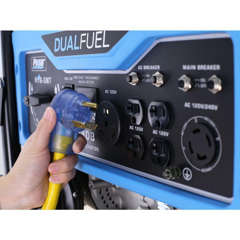 Pulsar 6,580-W Portable RV Ready Dual Fuel Gas Powered Generator with Wheel Kit