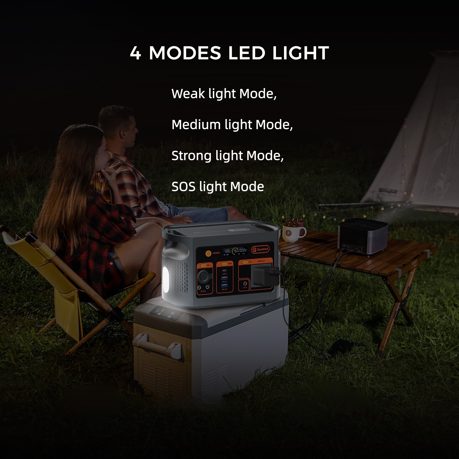 FlashFish E103 Portable Power Station LiFePO4 300W 179Wh with Solar Panel 100W