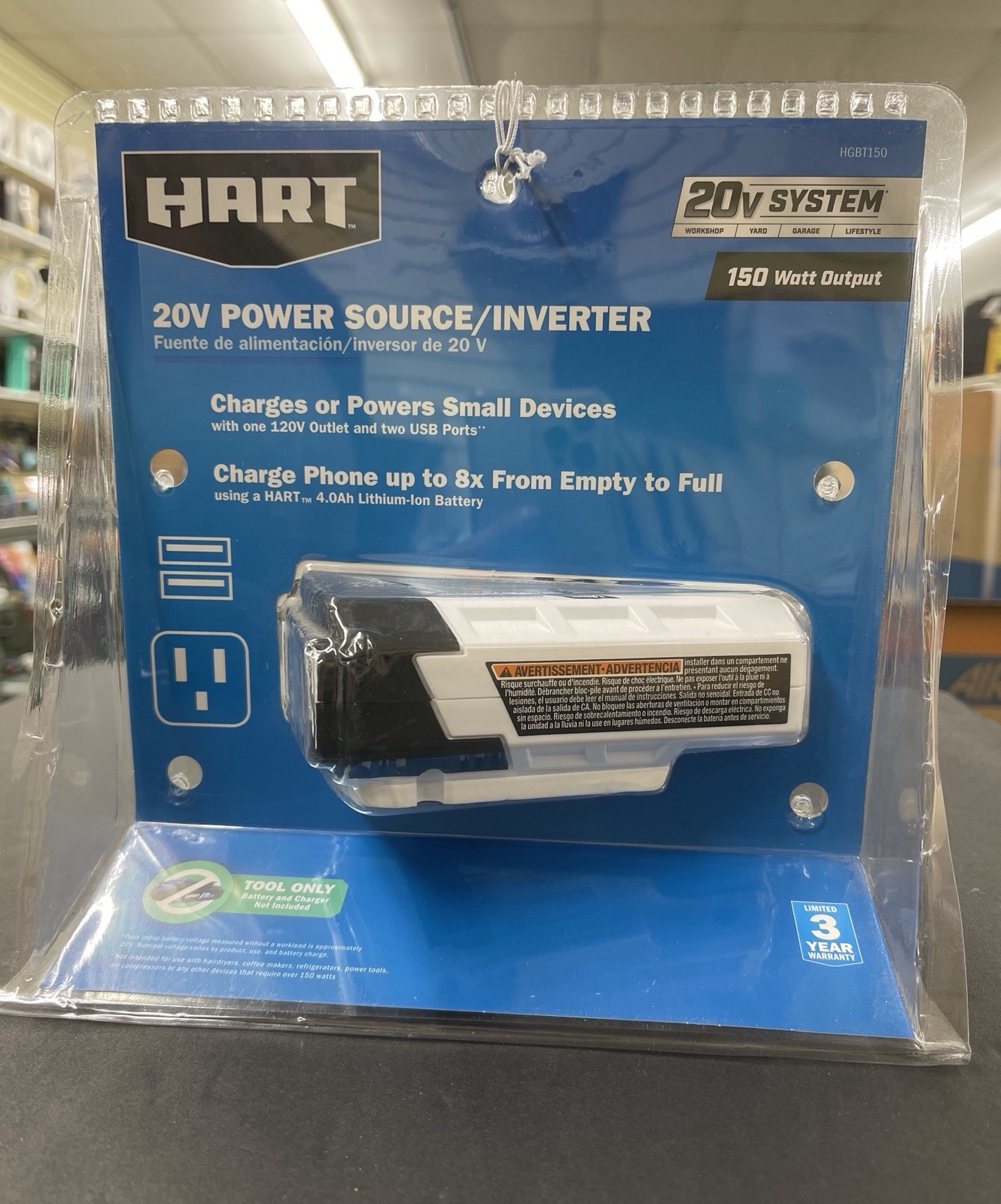 Hart HGBT150 20V Power Source/Inverter 150 Watt, *NIB