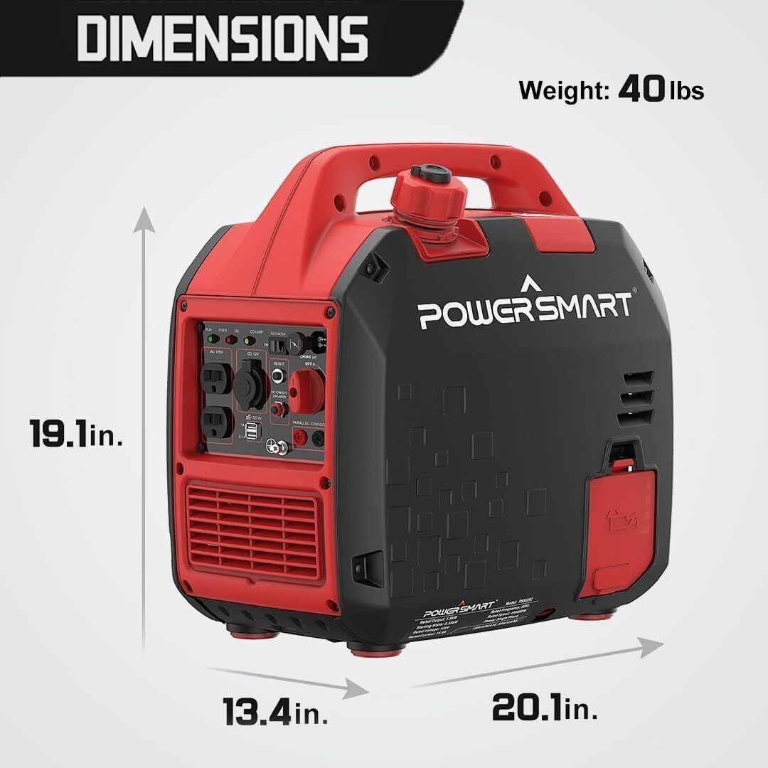 Inverter Generator Gas Powered W/ Super Quiet Technology Low Oil Shutdown Camp