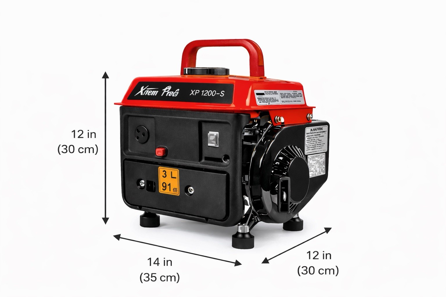 Xrem Free XP 1200-S Portable Gas Generator 1200W 3L Emergency Ready Camping RV