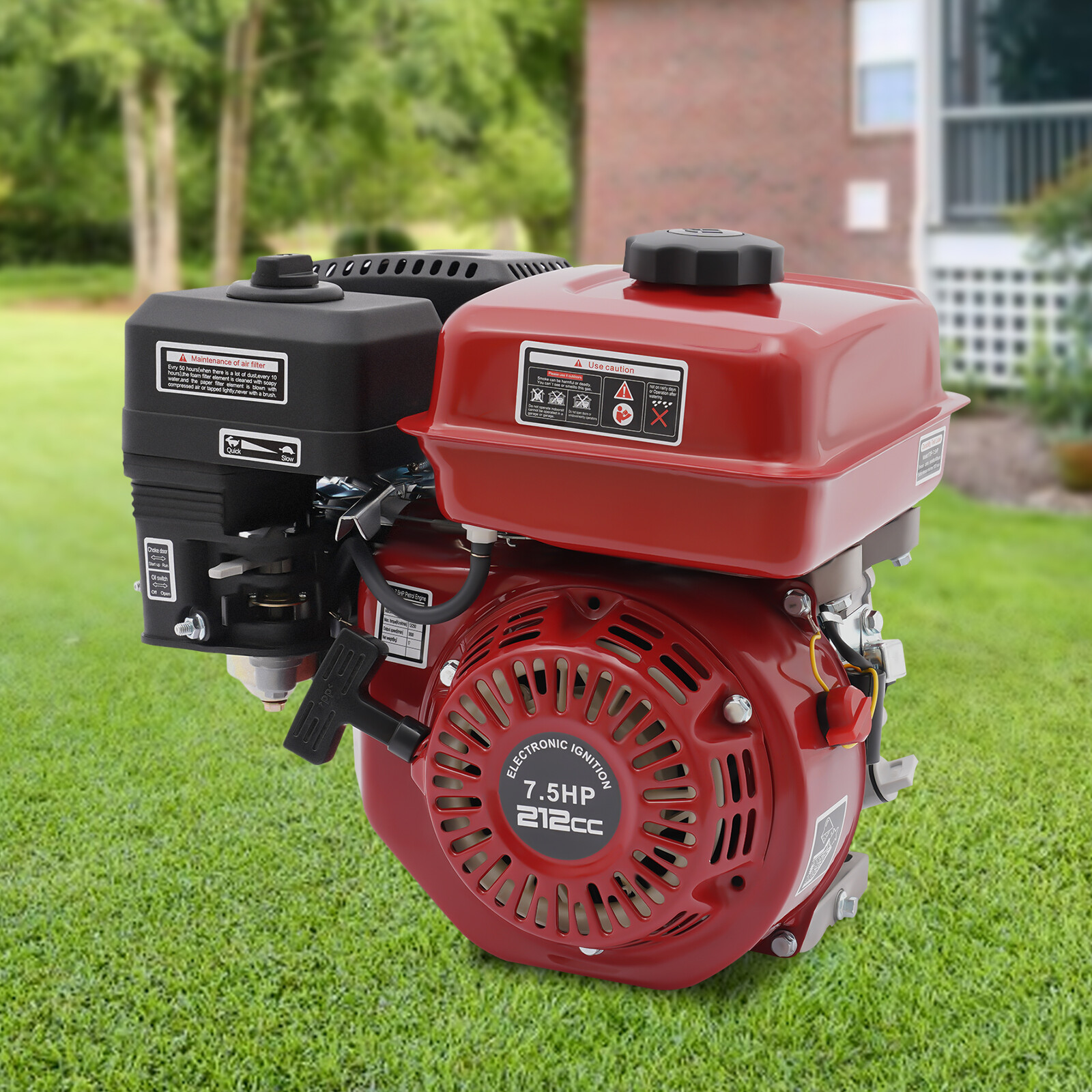 7.5HP 4-Stroke Air Cooling Gasoline Powered Engine Pull Start Engine 212CC 3000W