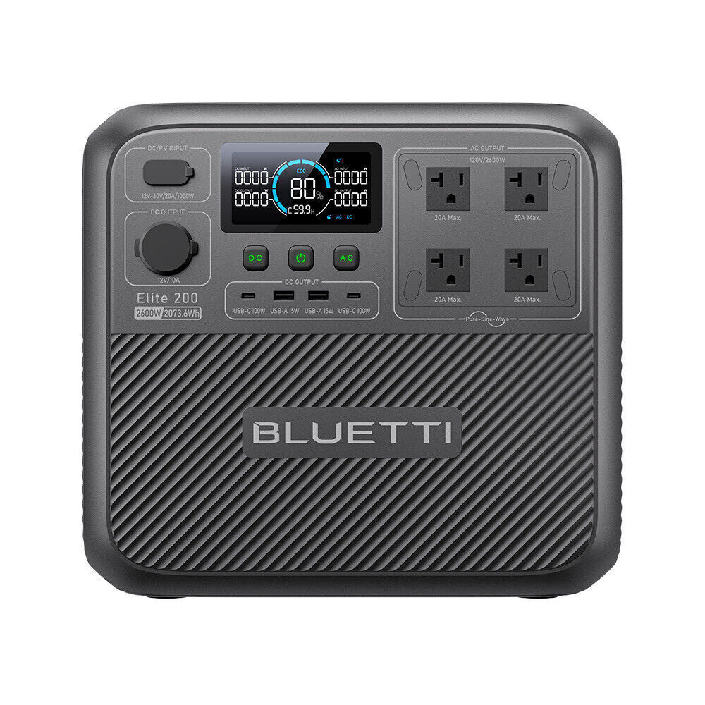 BLUETTI Elite200V2+Charger 1 2073.6Wh Power Station Alternator Charger