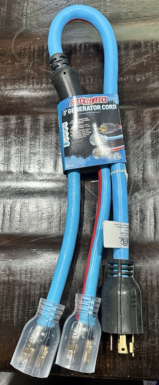 Channellock 3 ft. 10/4 STOW Generator Y-Cord 20A 125V/250V 2500W – Blue