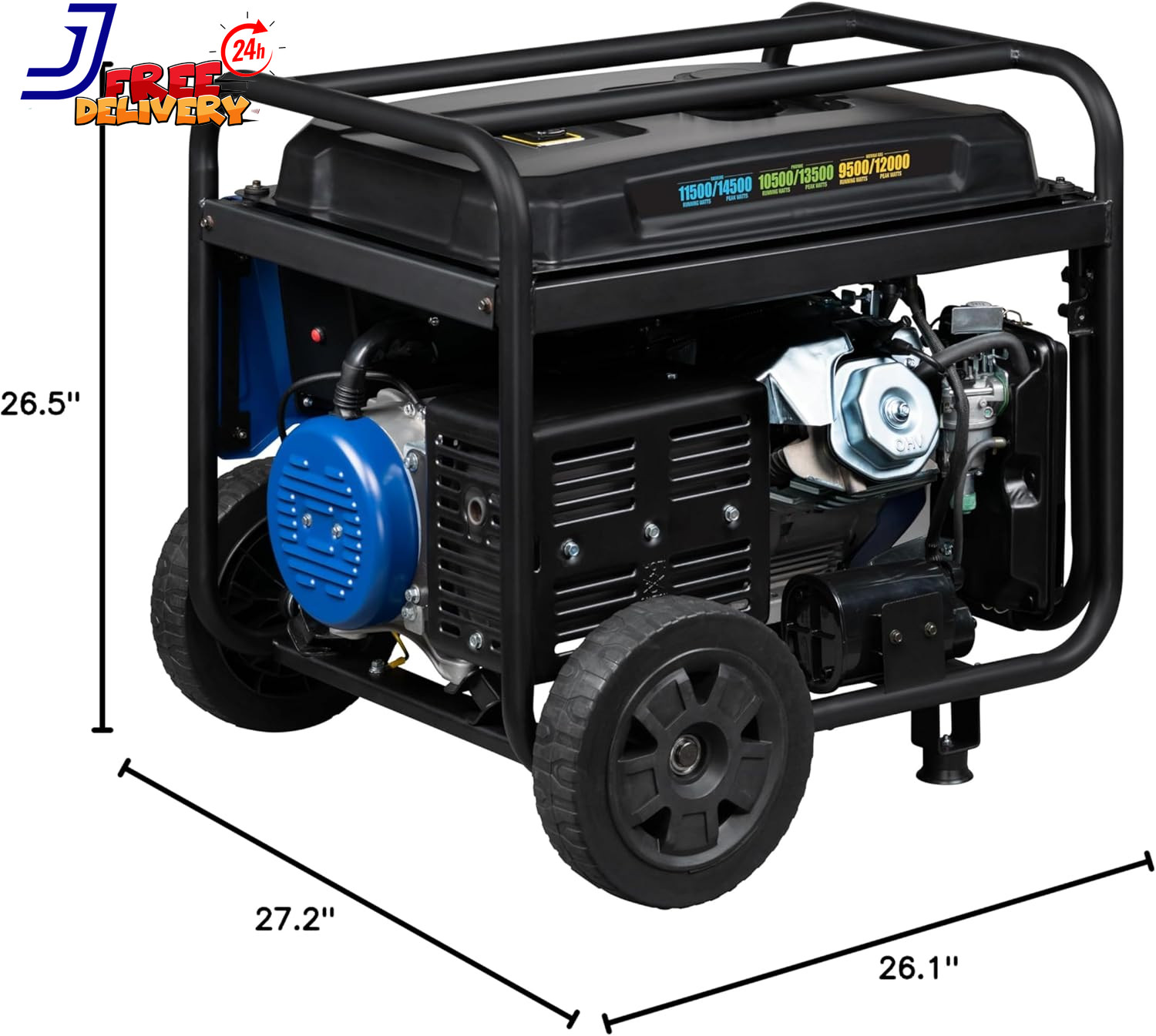 14500 Peak Watt Tri-Fuel Home Backup Portable Generator Remote Electric Start NE