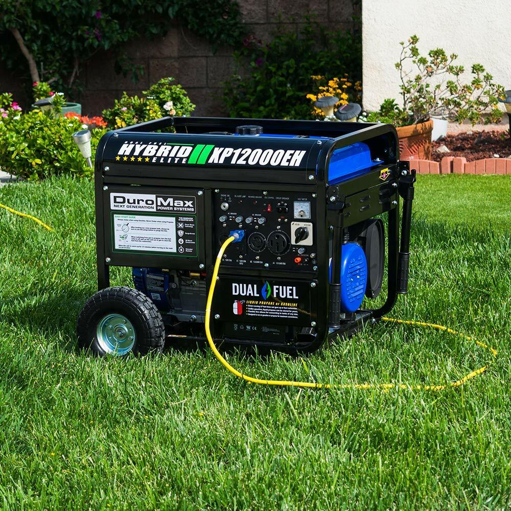 DuroMax 12,000-W Portable Hybrid Dual Fuel Gas Powered Electric Start Generator