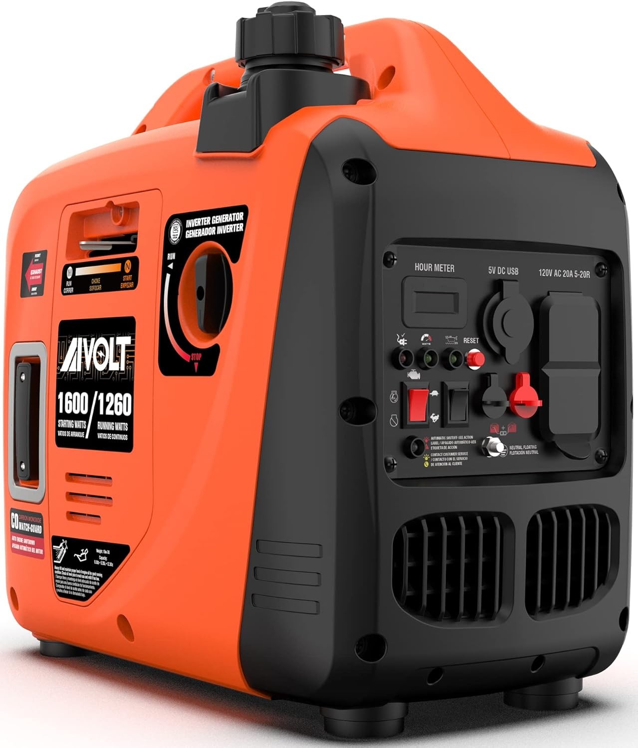 1600W Super Quiet Inverter Generator Ultra Lightweight Gas Powered Portable