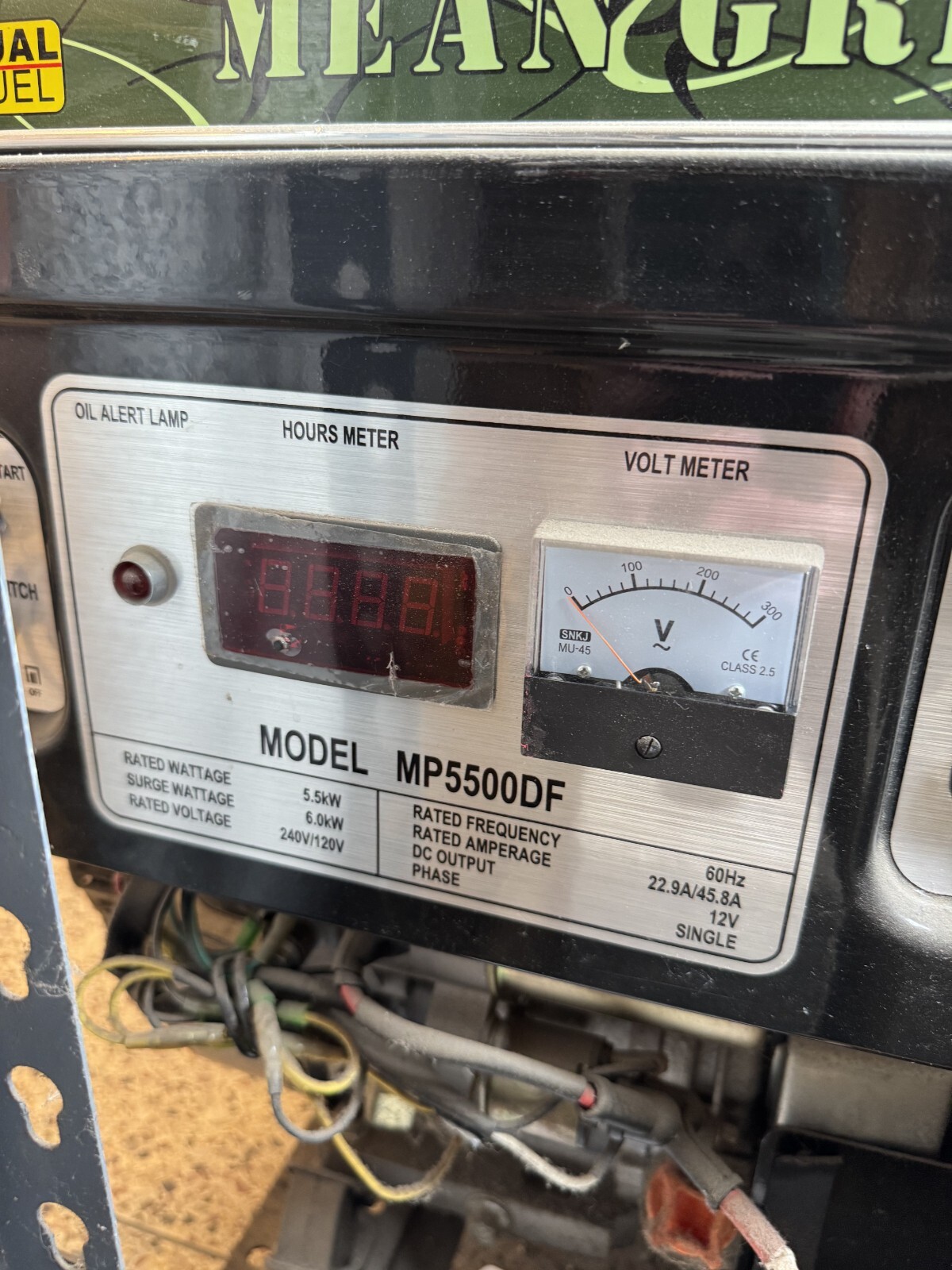 Mean Green 6000 Multi-Power Generator Dual Fuel Gas Propane MP5500DF 5500W USED