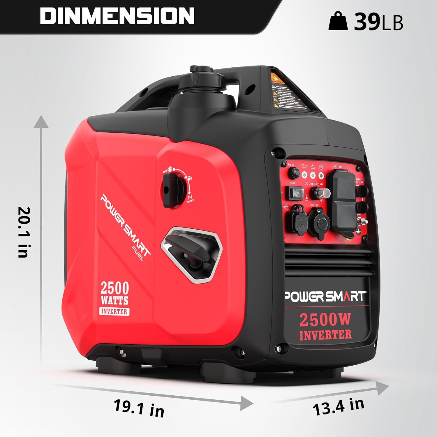 2500 Watt Portable Inverter Generator 80cc Gas Powered Engine Ultra Quiet Small
