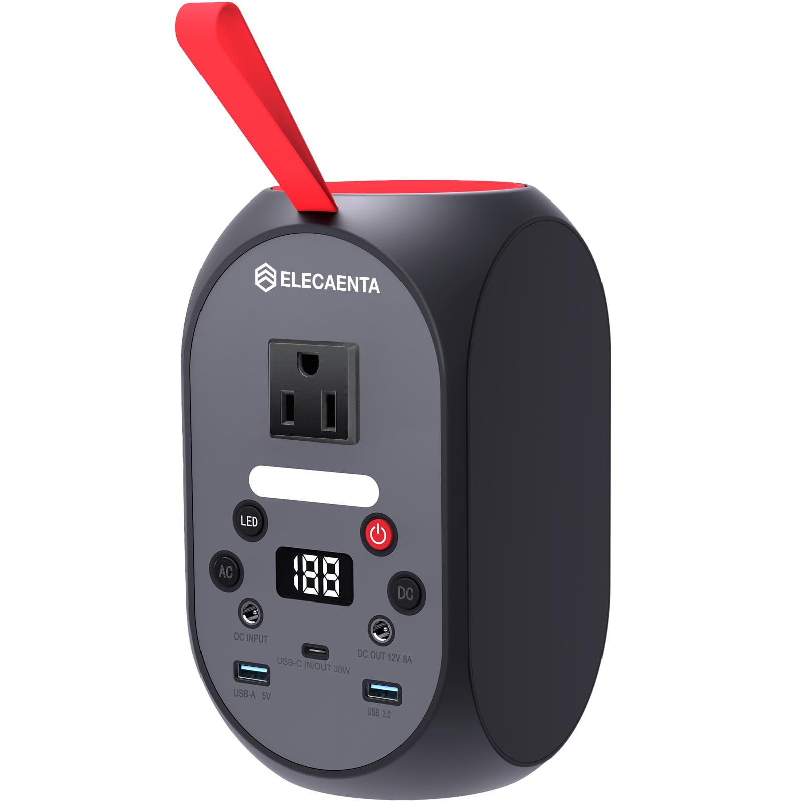ELECAENTA 99Wh Portable Power Station, 120W (Peak 200W) LiFePO4 Battery Black