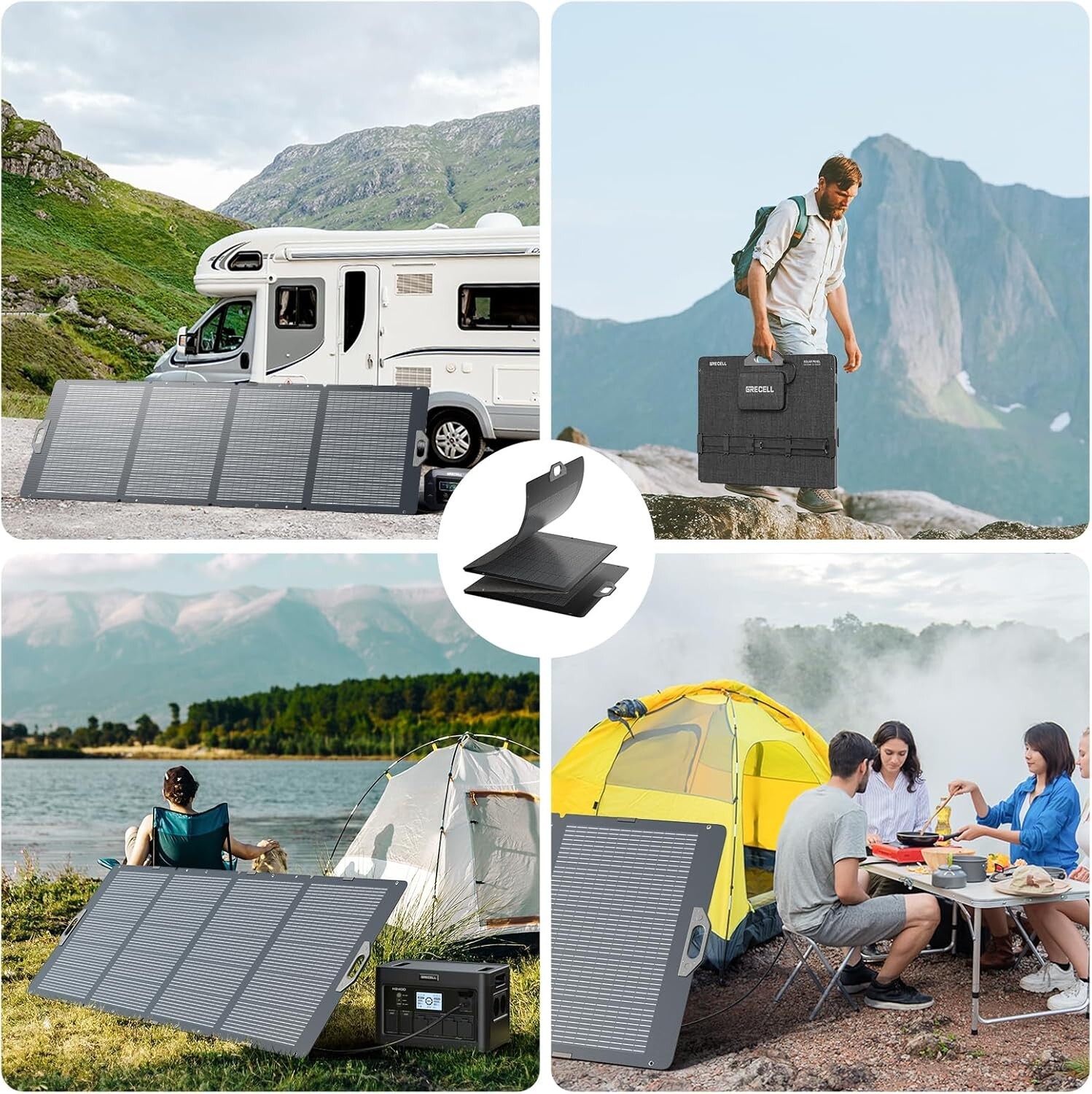 350W Portable Solar Panel Off-Grid for Power Station Generator Foldable