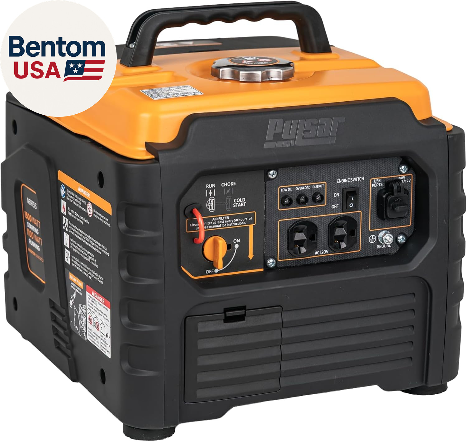 1500 Watt Portable Quiet Inverter Generator Gas Powered, Small Ultra Lightweight