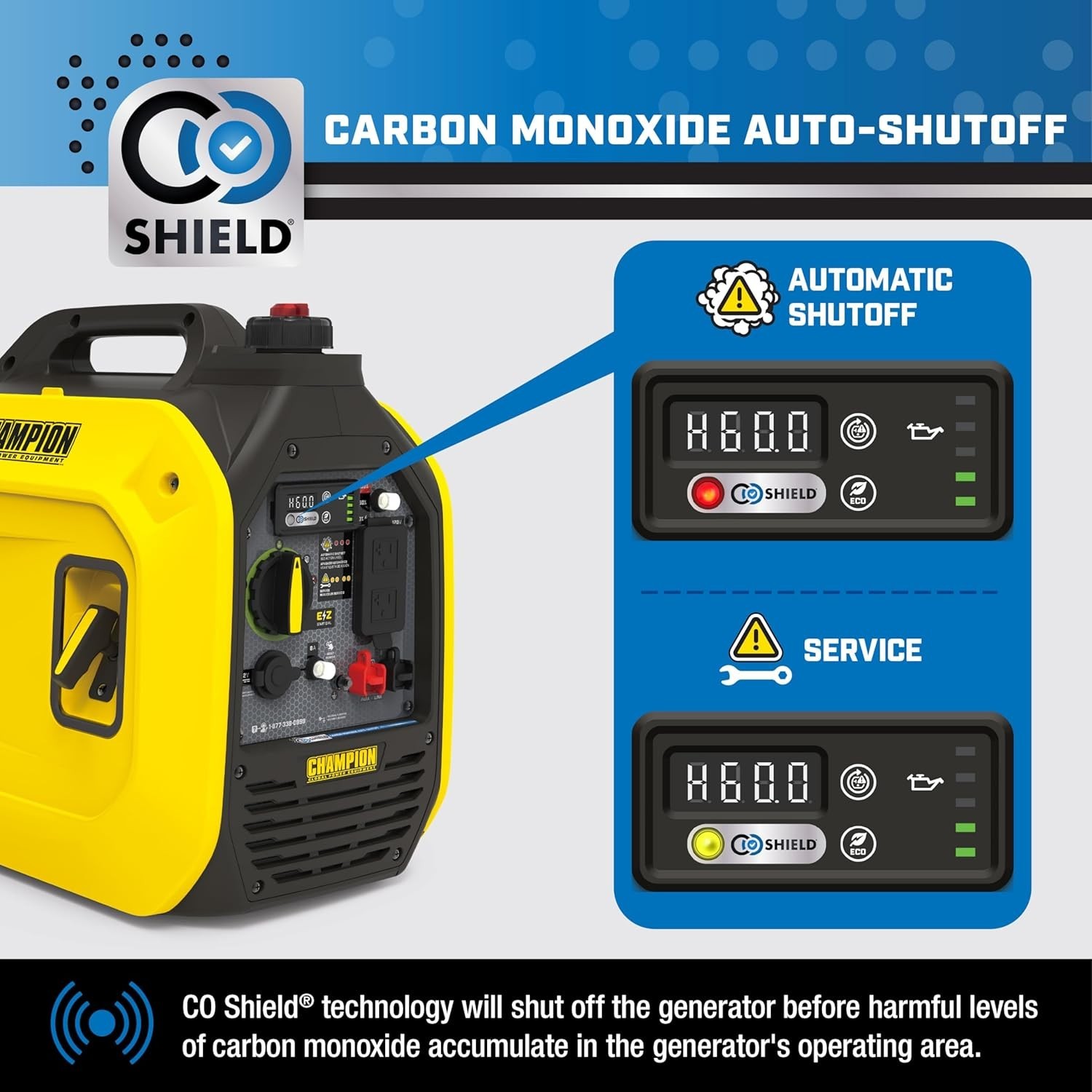 2500-Watt Dual Fuel Portable Inverter Generator with Quiet Technology and CO Shi