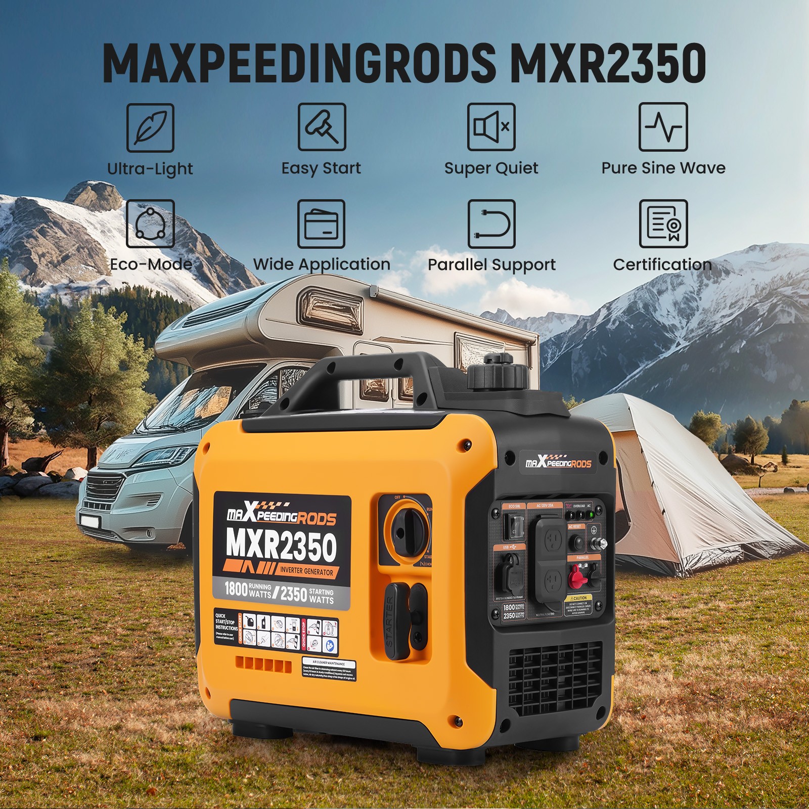 Emergency Power 2350W Inverter Generator with Overload LED Alert For Outdoor