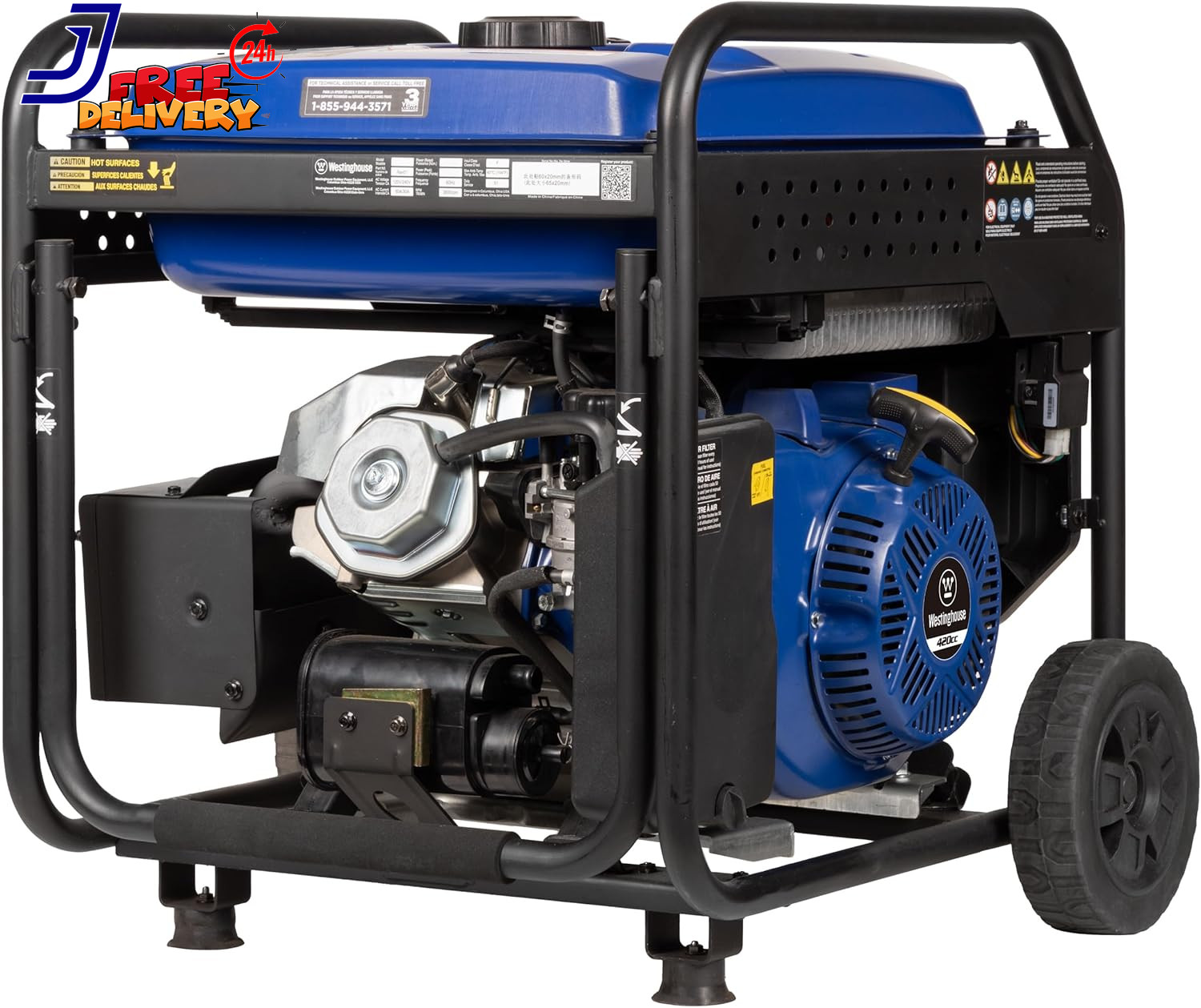 10000 Peak Watt Portable Open Frame Inverter Generator Remote Electric Start