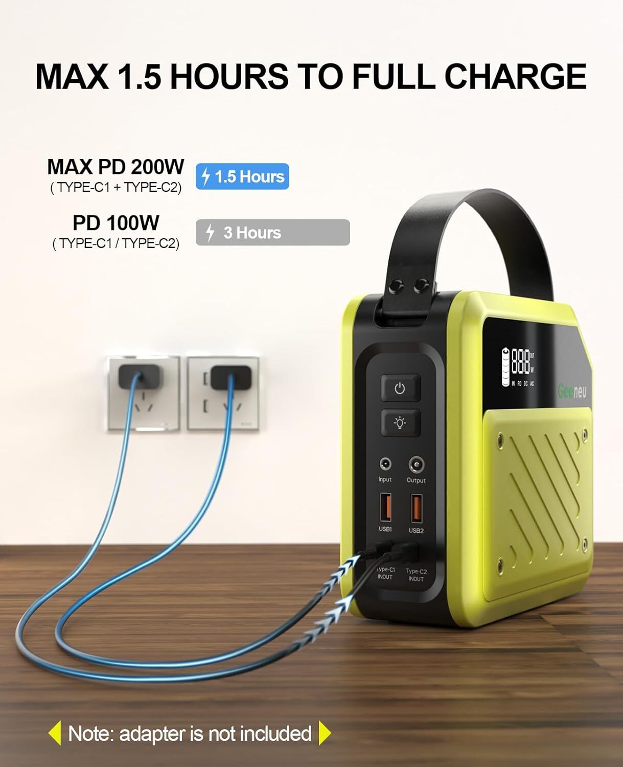 Geeneu P72 268W 270Wh Portable Power Station Generator for Camping Fishing
