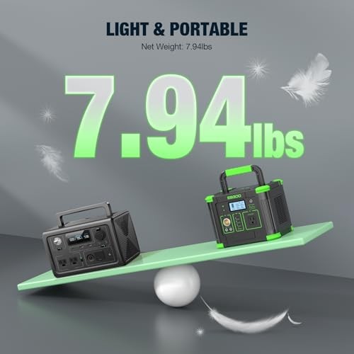 330W Portable Power Station 288.6Wh Solar Generator with USBC PD 60W, Green