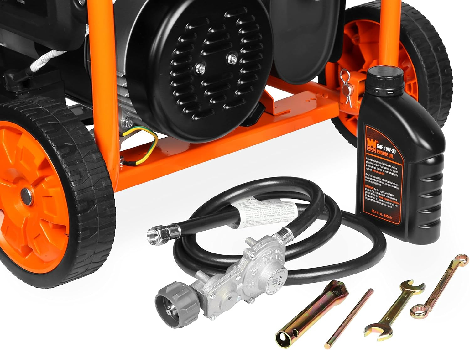 WEN DF430X 4375-Watt Dual Fuel Portable Generator with Wheel Kit and CO Shutdown