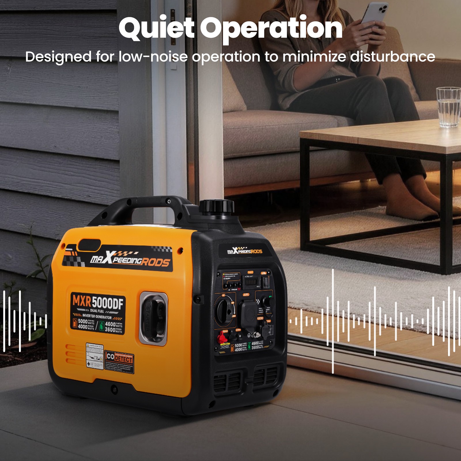 Dual Fuel 5KW Inverter Generator for Home Blackout with Low Oil LED Alert