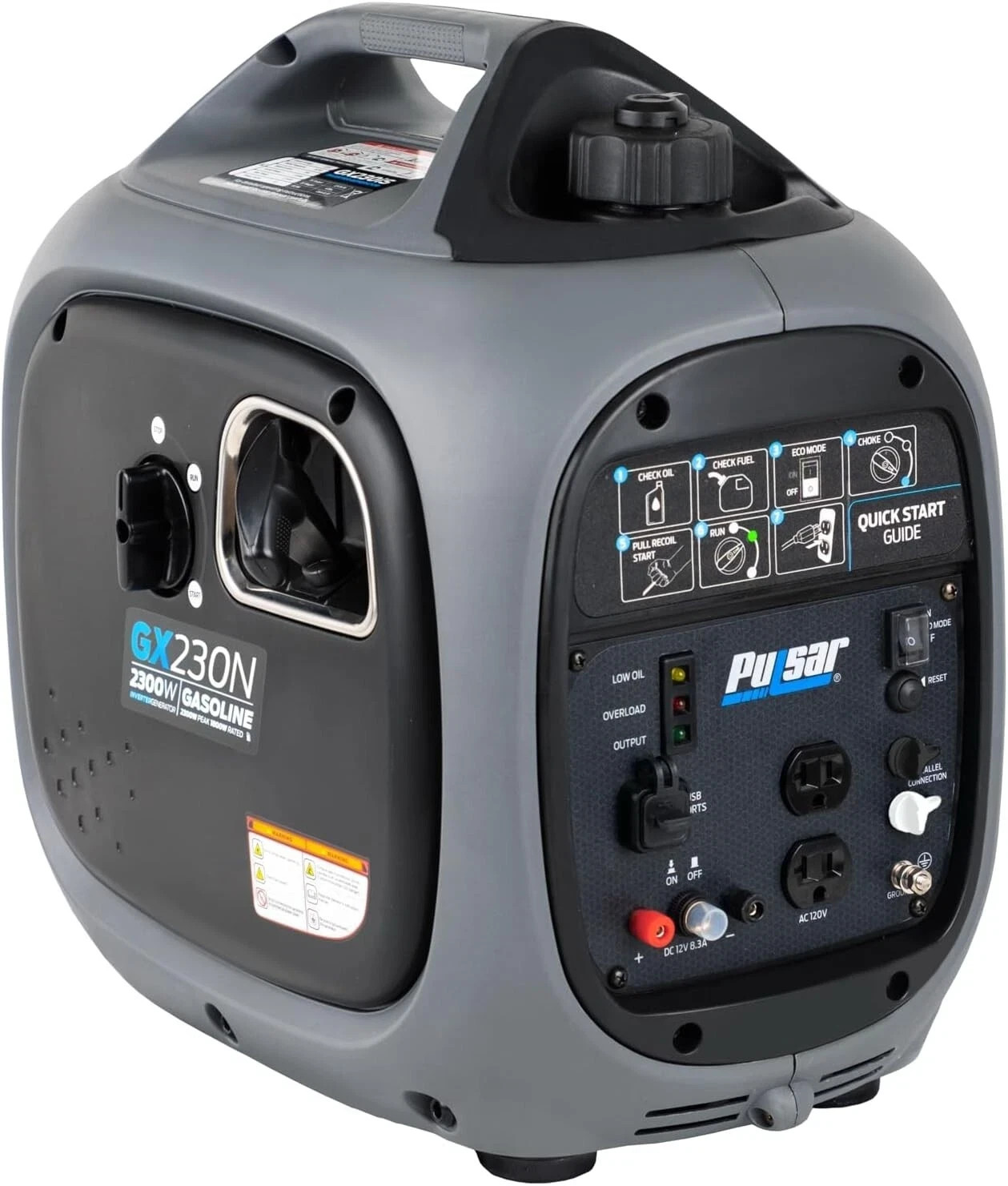 Pulsar 2300W Quiet Portable Gas Inverter Generator Parallel Ready GX230N
