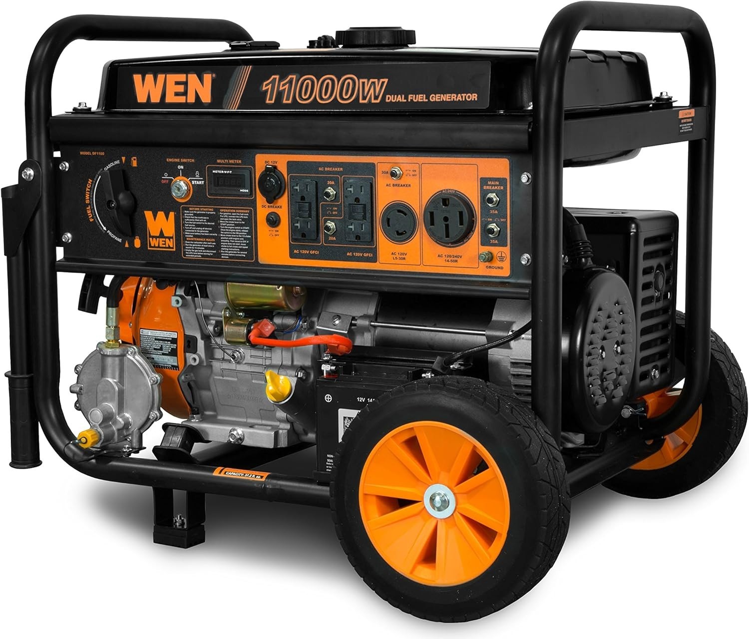 WEN 11,000-W Portable Dual Fuel Powered Generator with Electric Start, CO Sensor