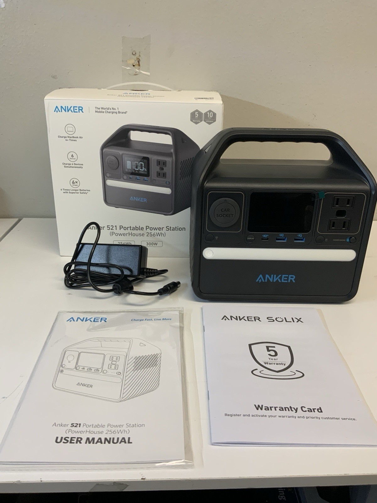 Anker 521 Portable Power Station 256Wh Solar Generator 200W 6-Ports Power Bank
