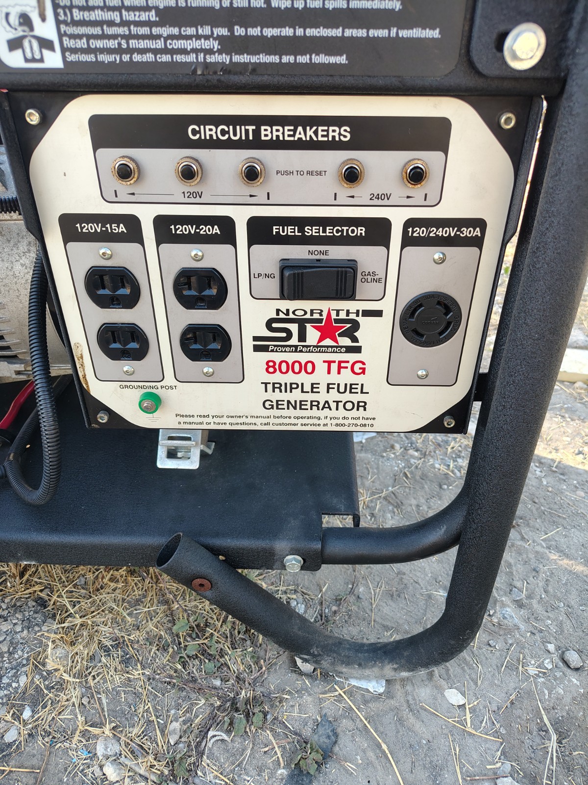Northstar Honda GX Series Commercial GX390 8000 TFG Triple Fuel Generator