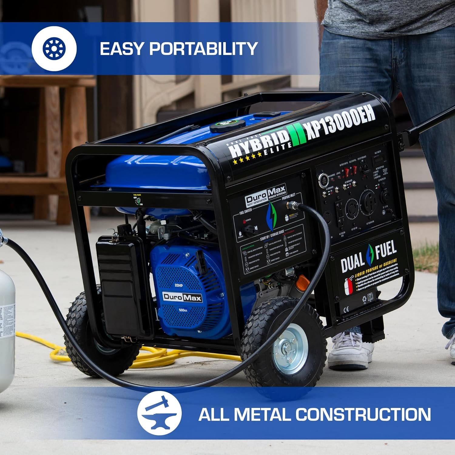 DuroMax XP13000EH 13,000-Watt Dual Fuel Portable Generator