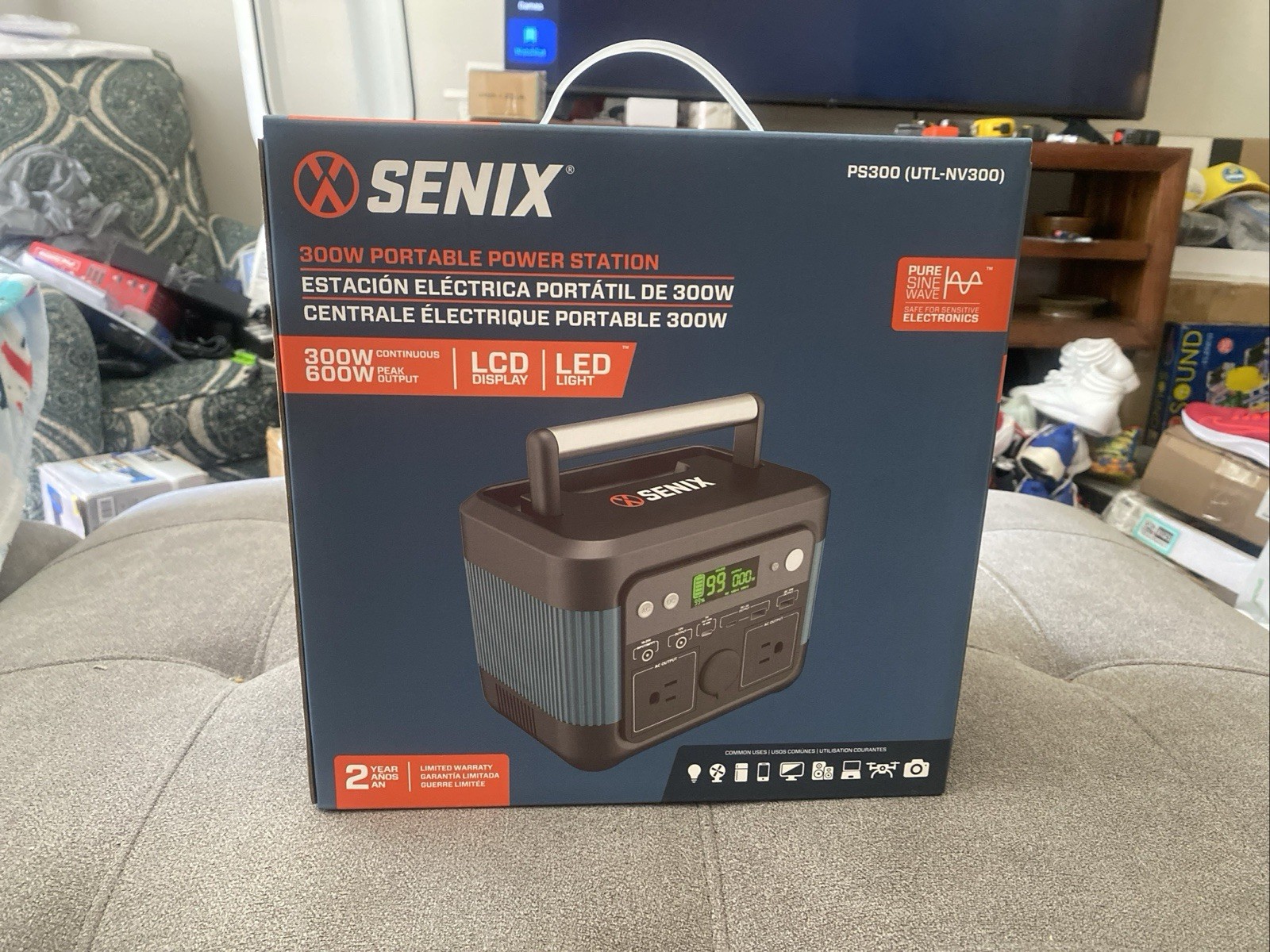 Senix ps300 portable power 300W(600W peak) AC, USB a, c 12v DC car charger,