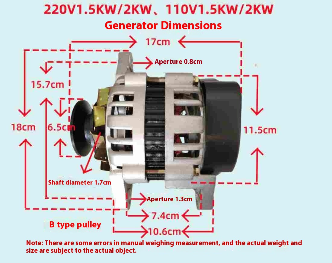 Permanent Magnet Brushless Alternator with Voltage Regulator Pure Copper Wire