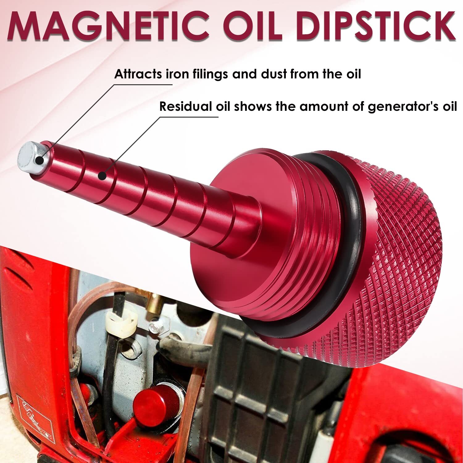 Red Oil Change Funnel and Oil Magnetic Dipstick for Honda Generator EU2200i