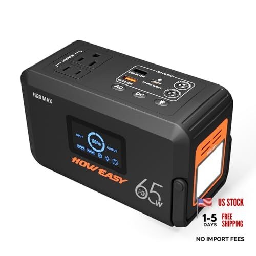 Portable Power Station,135W(270W Peak) Solar Generator,Power Bank with Black
