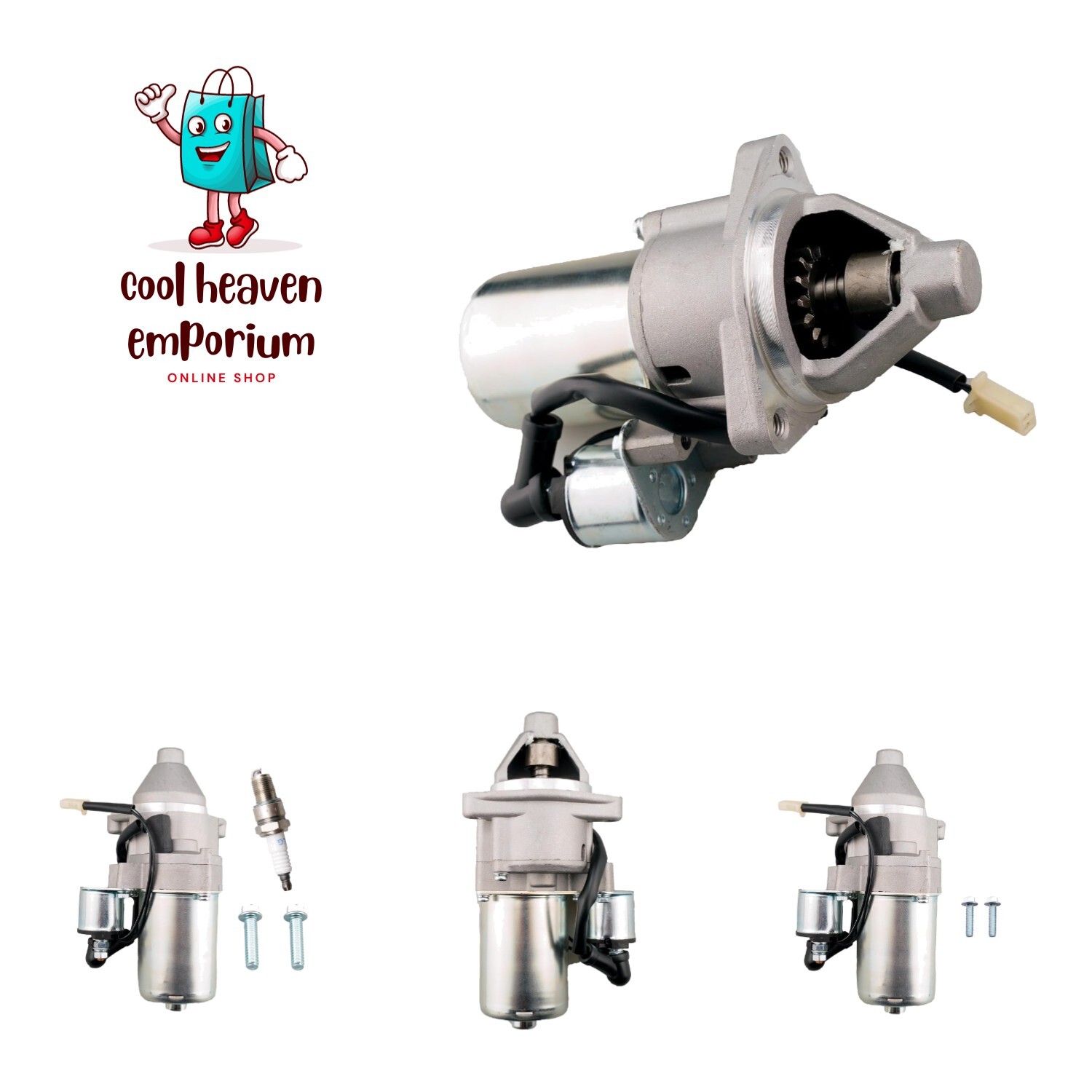 Electric Starter Motor for Predator 9500W Generator – Includes Solenoid & Parts