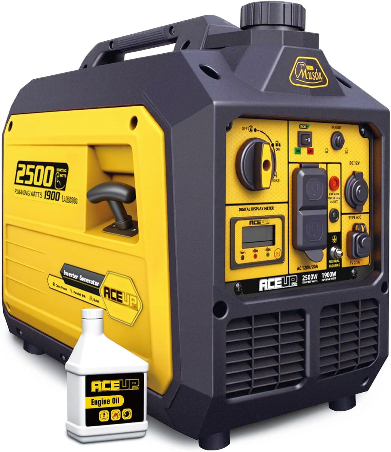 2500 Watt Gas Inverter Generator, Super Quiet Portable Generator for Home Use, C