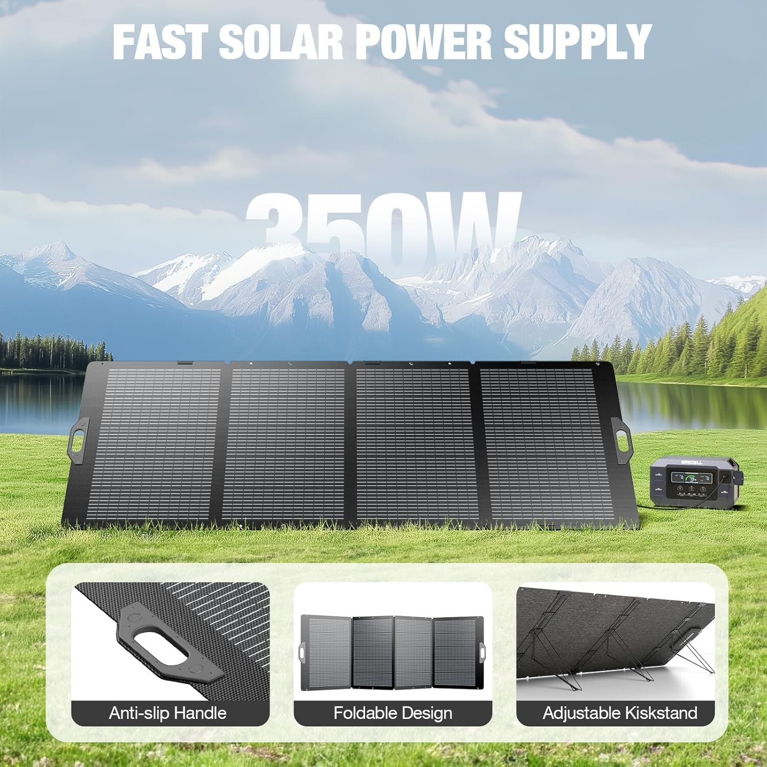 350W Portable Solar Panel Off-Grid for Power Station Generator Foldable