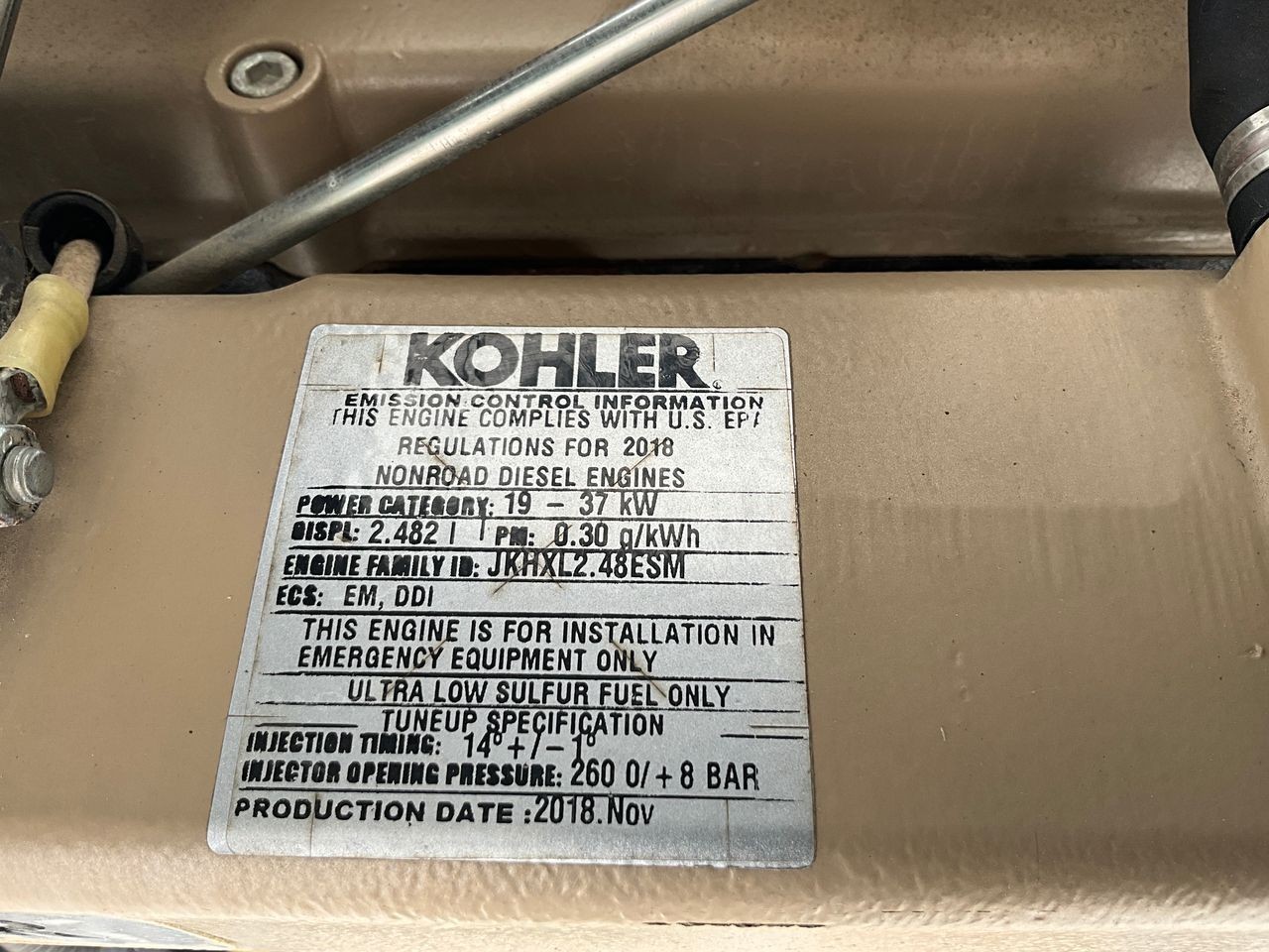 2019 New Surplus 22kW Kohler Diesel Genset