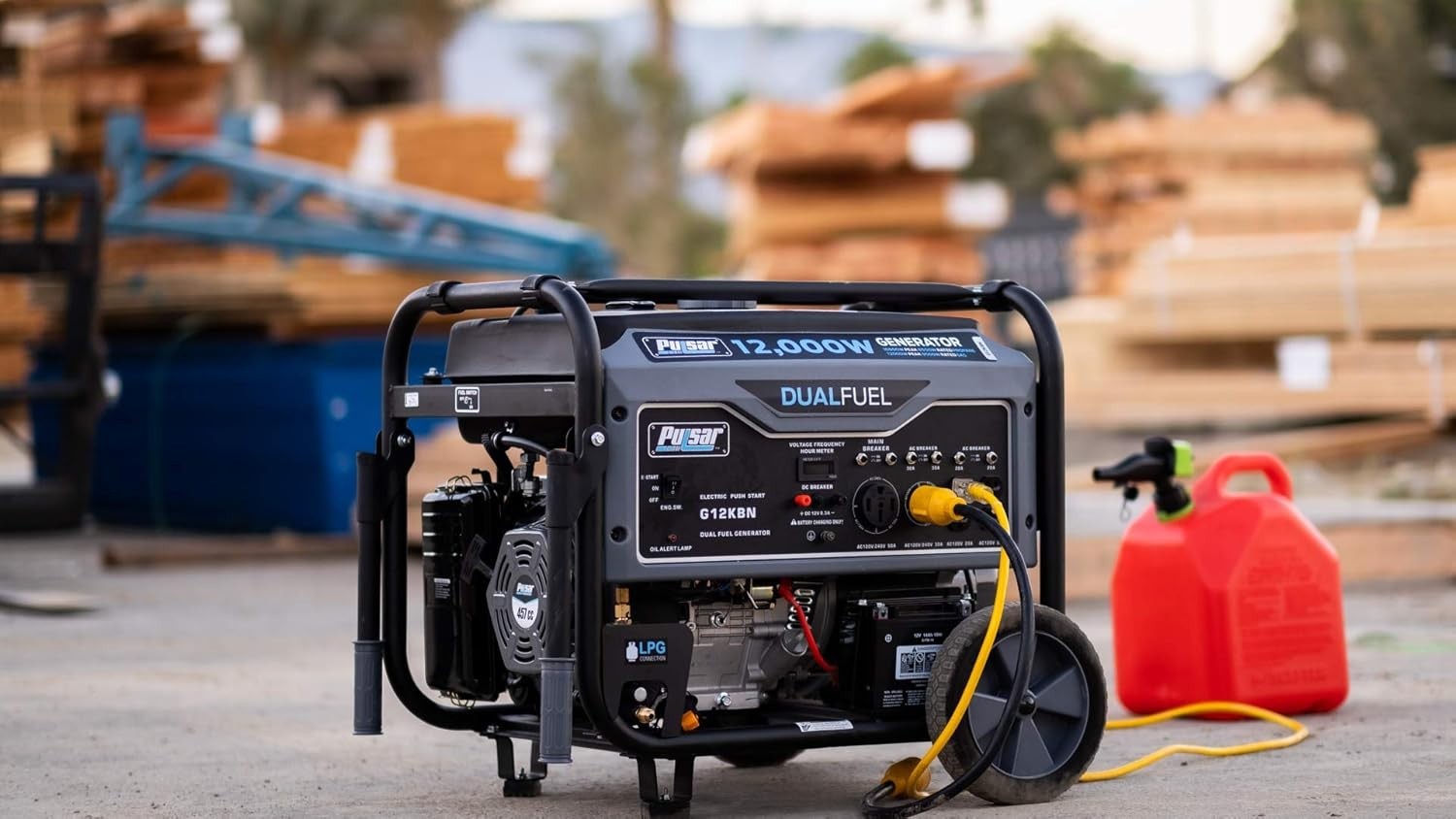Pulsar 12,000-W Portable Hybrid Dual Fuel Gas Powered Electric Start Generator