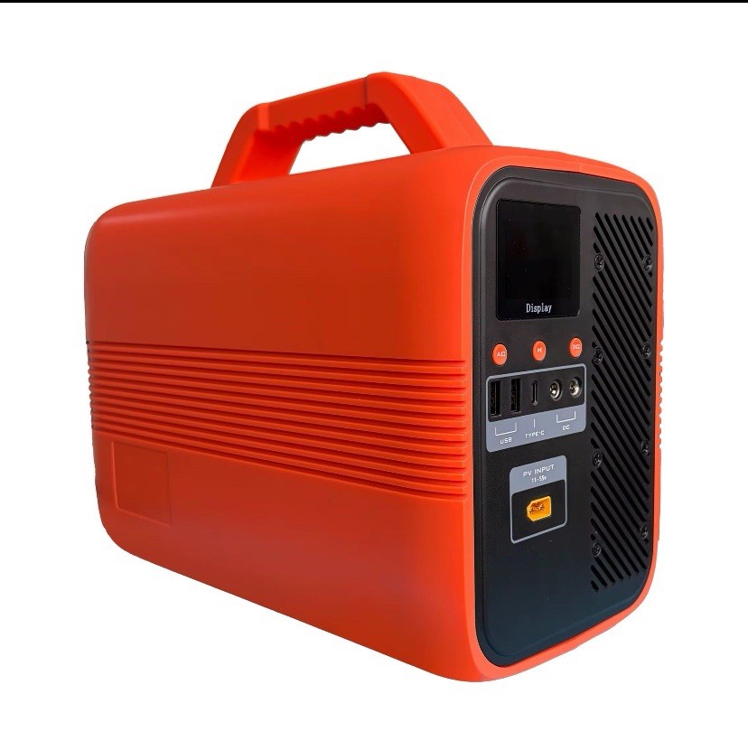 Portable Battery Power Generator Orange Black, USB Type-C AC DC, Recreation Home