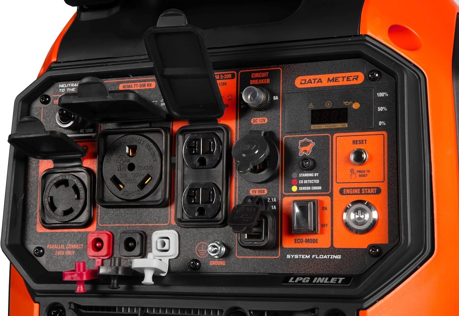 WEN 6800W Quiet Portable Dual Fuel Inverter Generator, Electric Start, CO Sensor