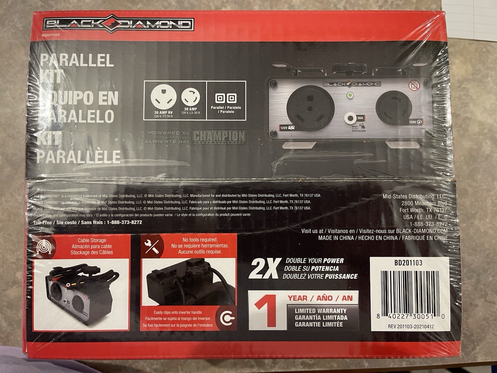 Black Diamond 30Amp RV Parallel Kit BD201103 For BD201045 2300 Watt Inverter NEW