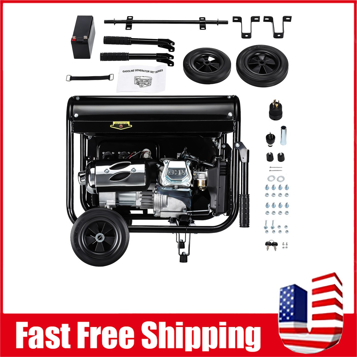 3800W Gas Inverter Generator Manual Start 110V&220V Generators Portable Quiet