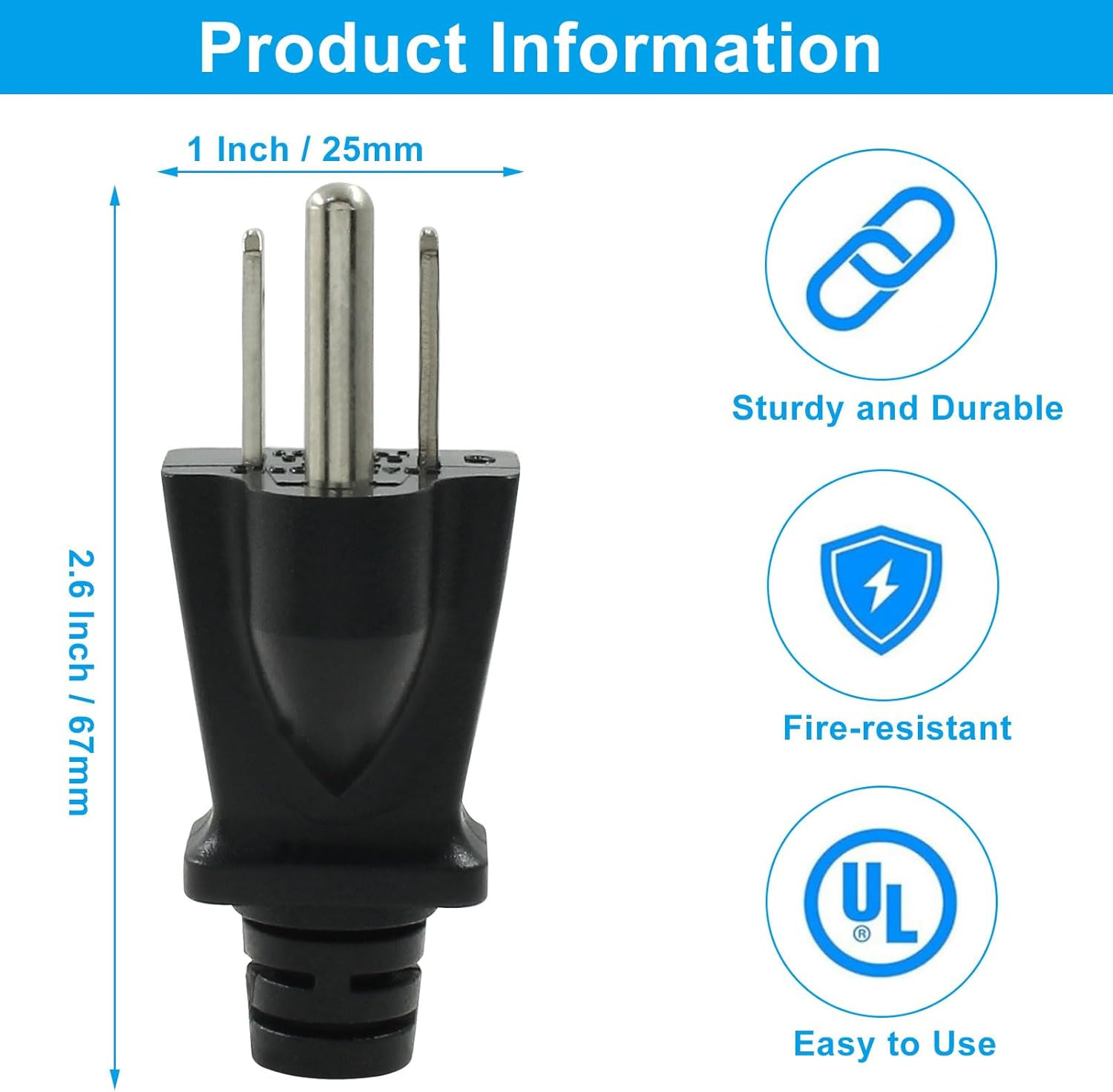 2 Pack Generator Grounding Plug, Neutral Ground Bonding Plug for Portable Invert
