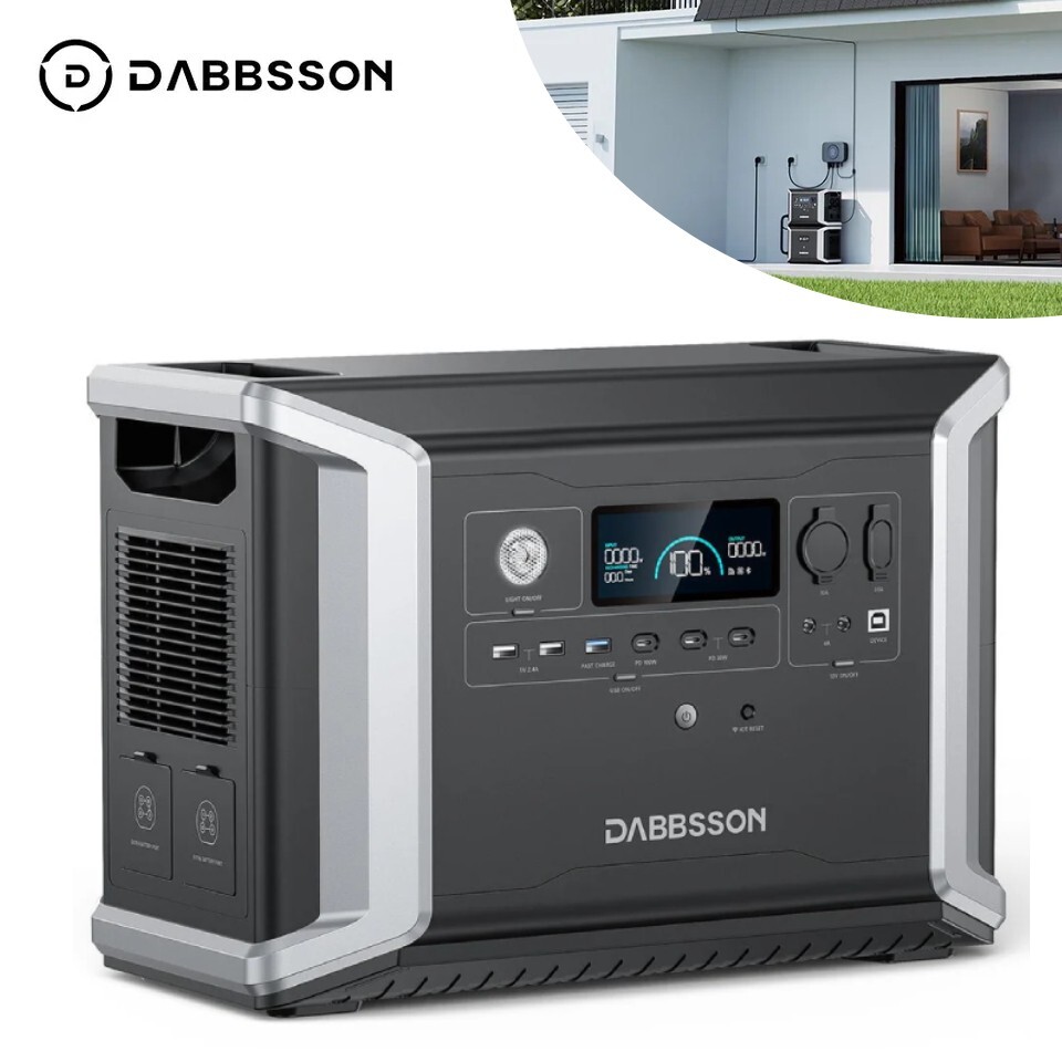 Dabbsson 2330Wh Portable Power Station 2200W Solar Generator for Home Camping RV