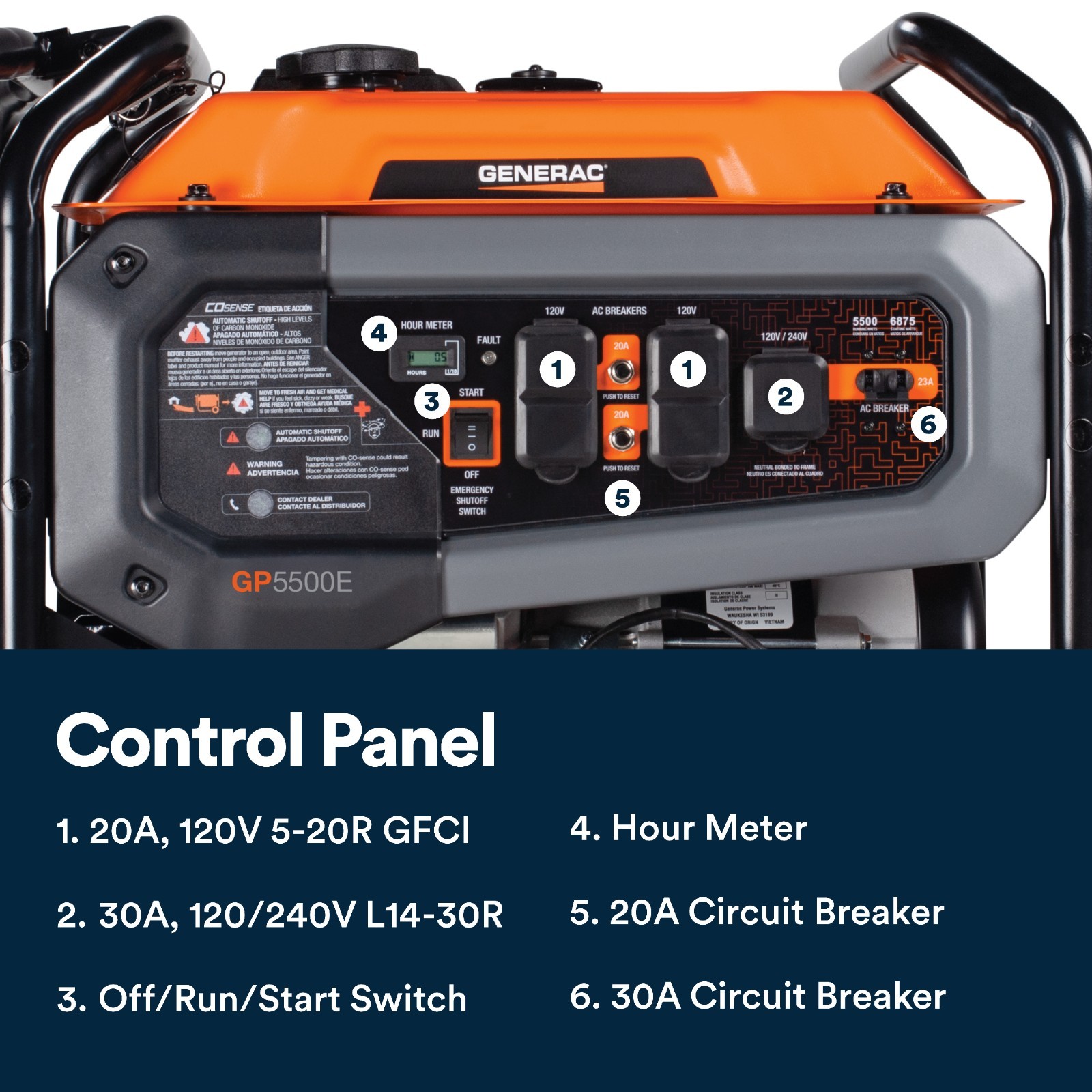 Generac GP5500E Portable Generator 50ST