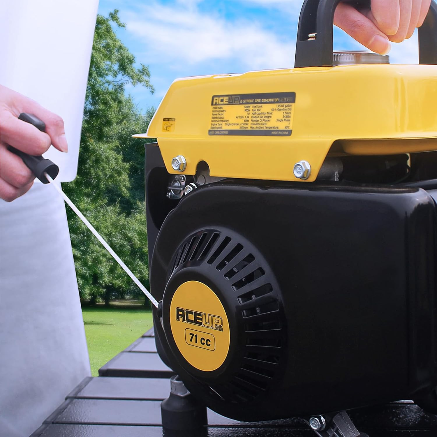 1,200W Gas Powered Generator, Small Portable Generator for Home Use Ultralight,