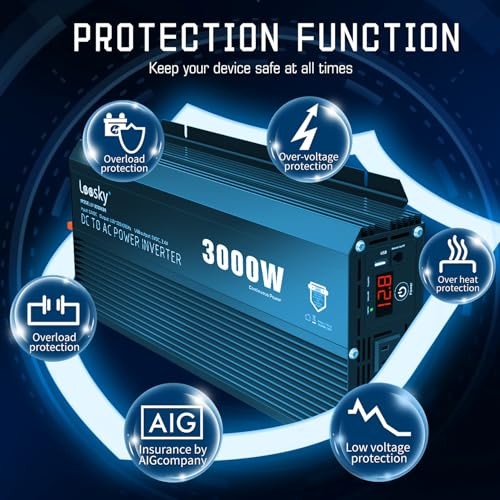 3000 Watt Power Inverter 3000W 12V DC to 110V 120V AC 3000 Watt Inverter