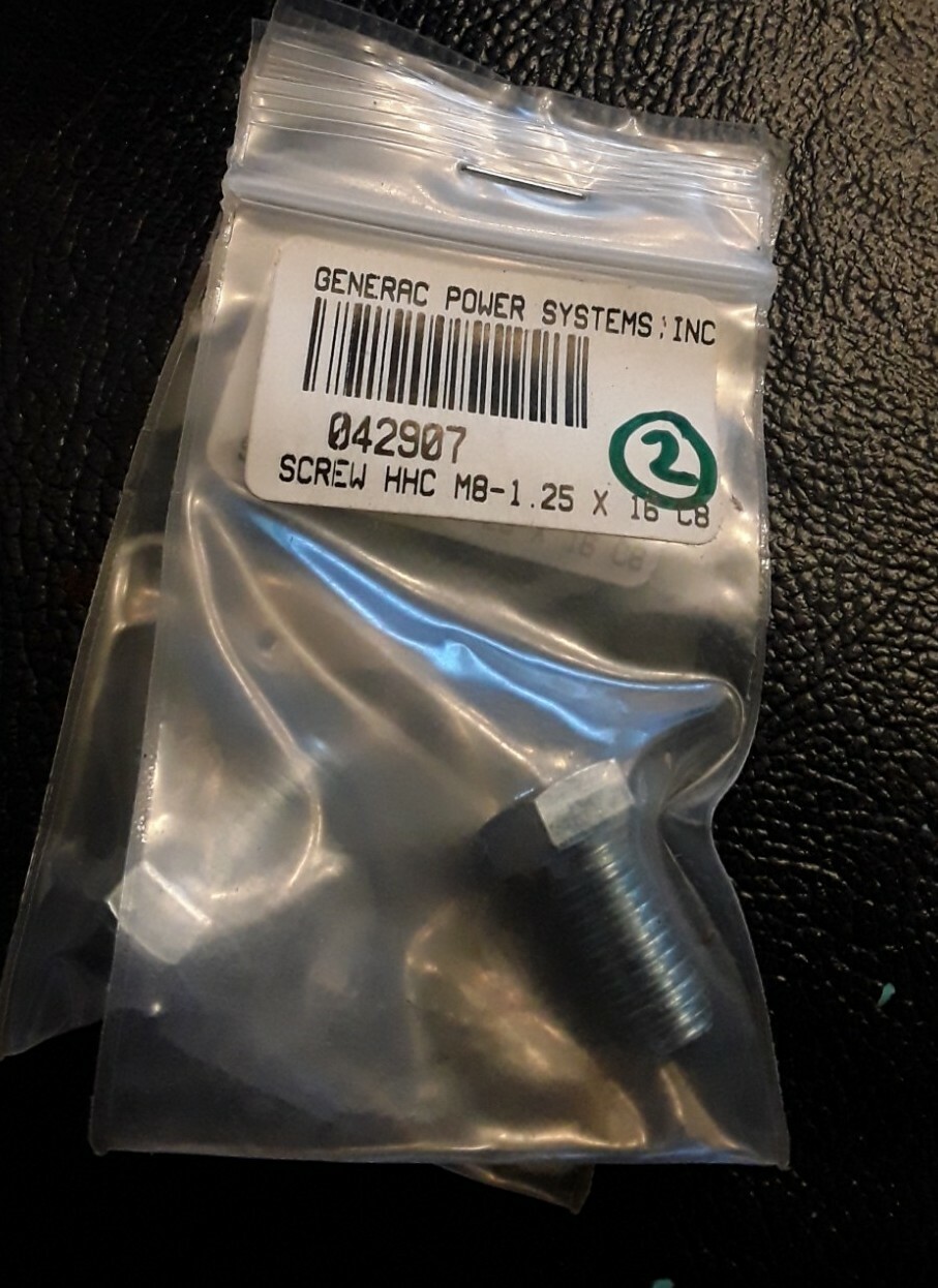 (2) Generac 042907 SCREWS HHC M8-1.25 X 16 C8.8